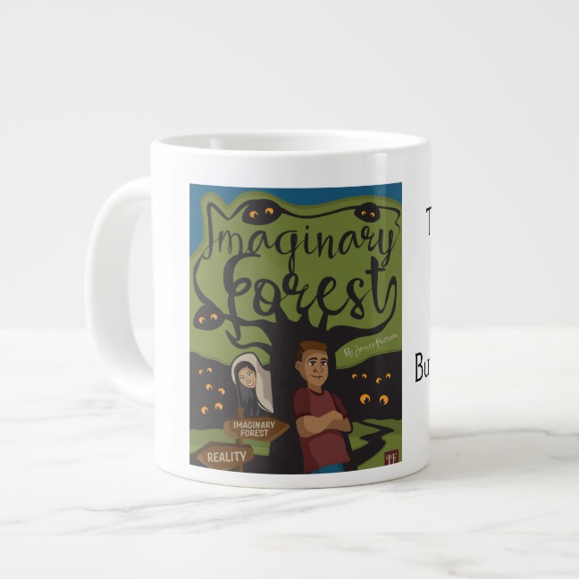 Jumbo coffee mug with book cover art Questions & Answers